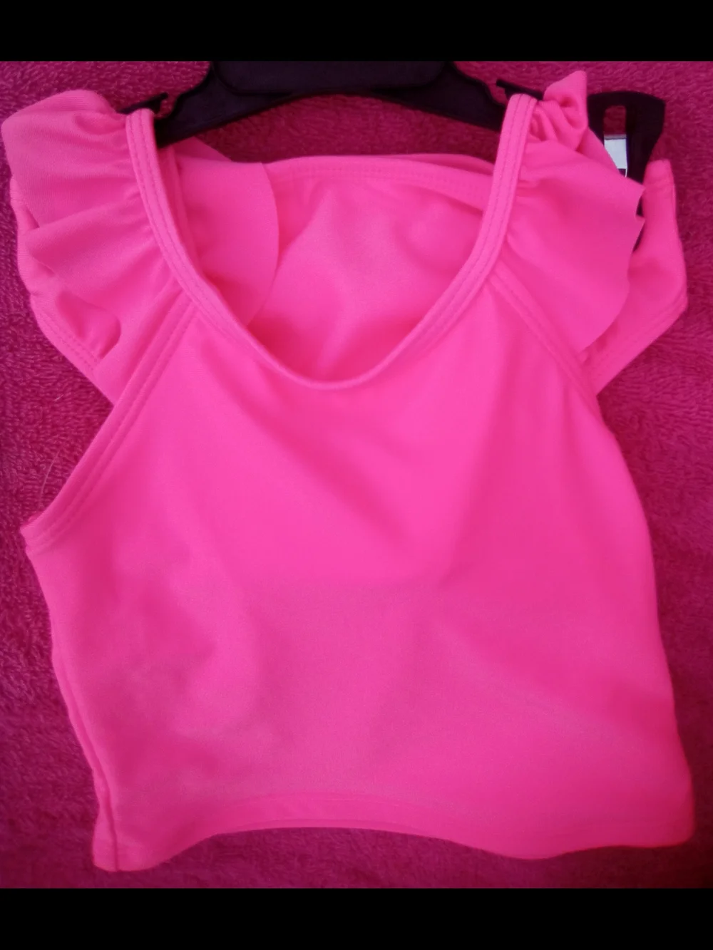 Women's Pink Ruffle Sleeve Tank Top